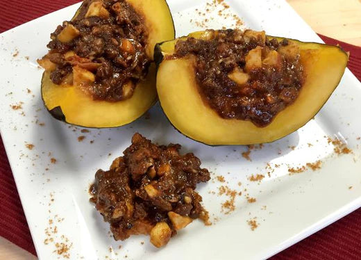 Ginger Fruit Pecan-Filled Acorn Squash – Meiji America