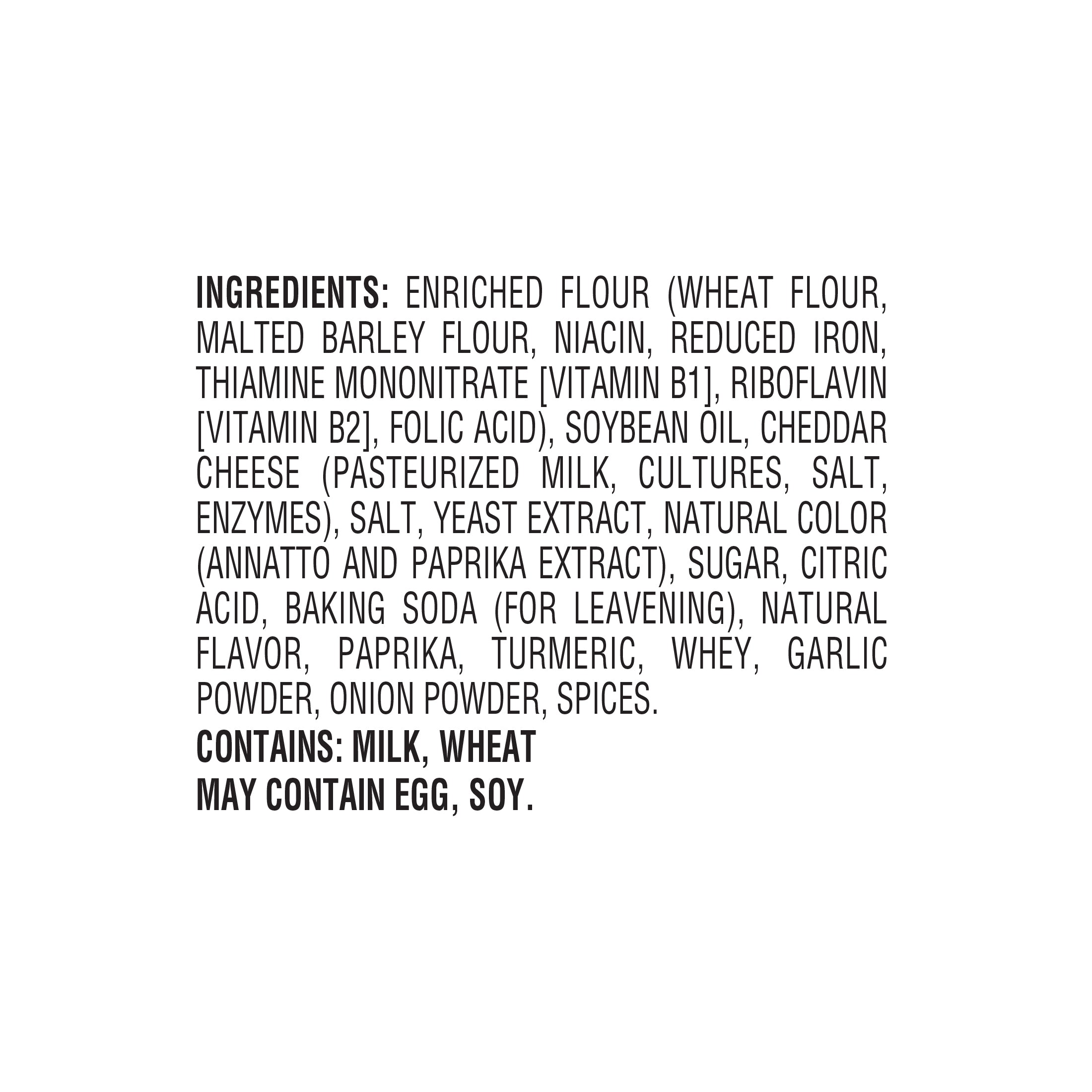 Stauffer's Whales Cheddar 7oz Box nutritional facts