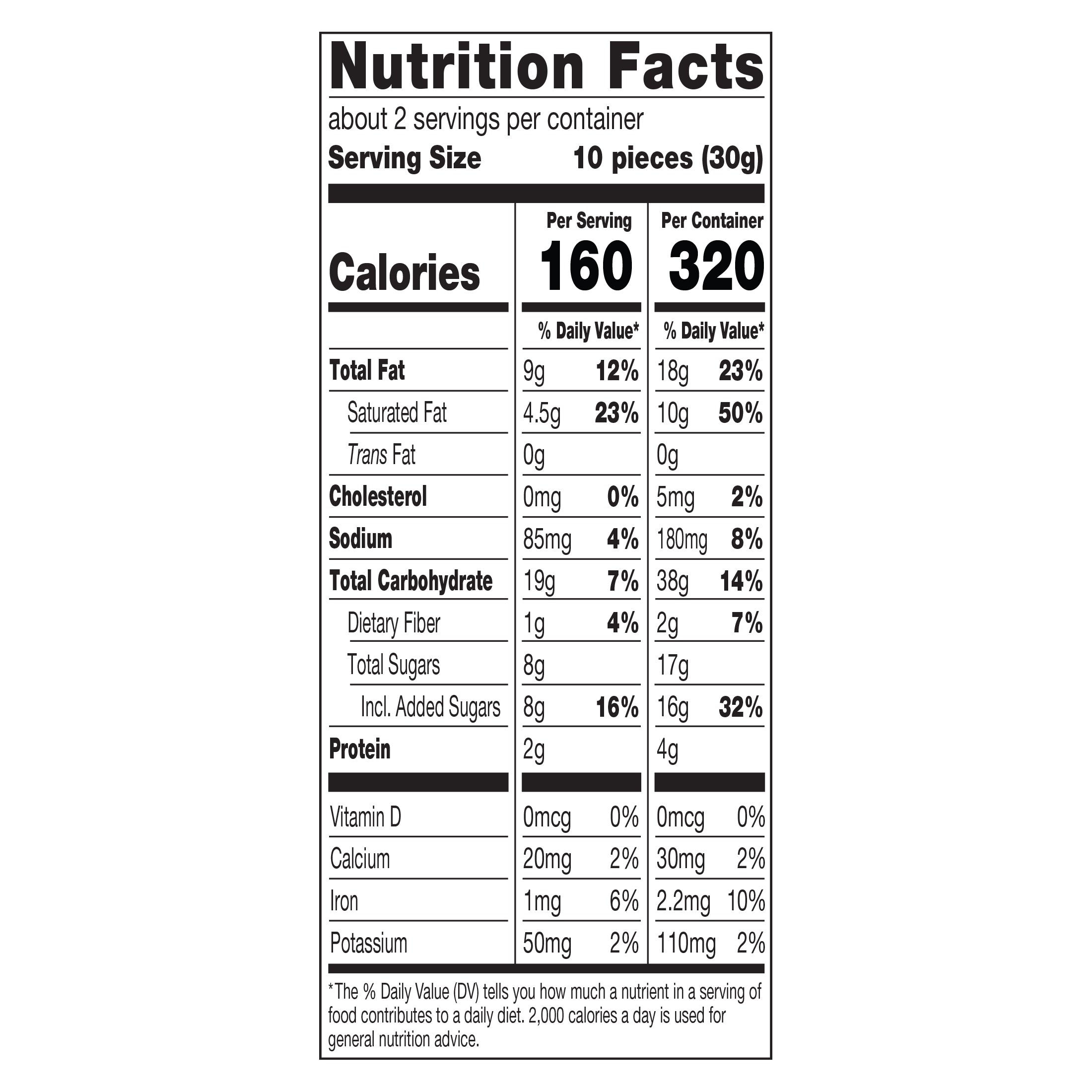 Meiji Hello Panda Chocolate 2.2oz Bag nutritional facts