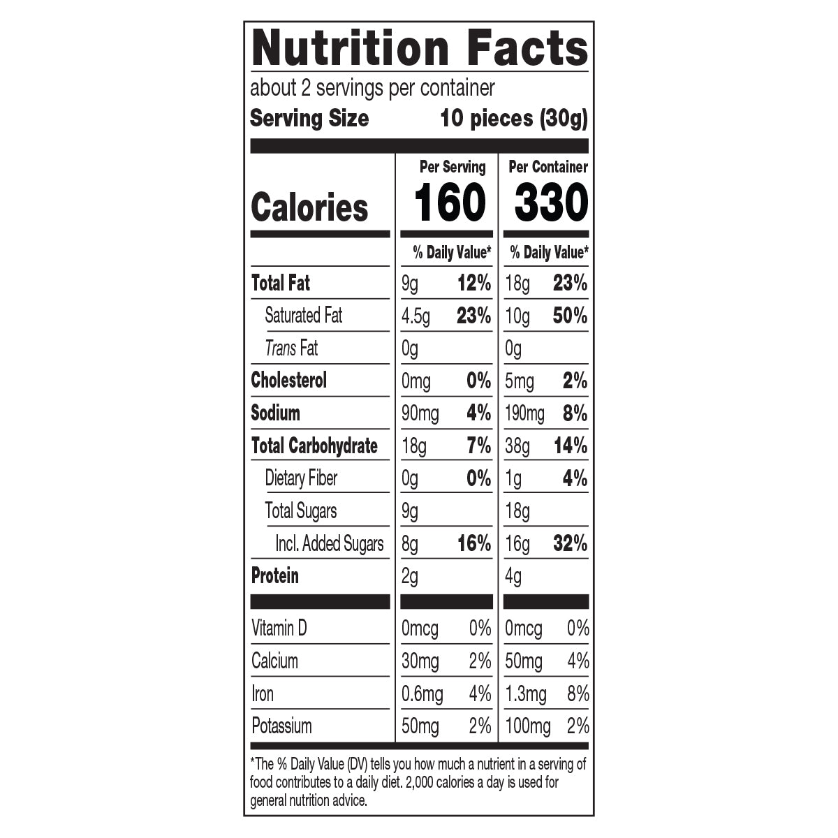 Meiji Hello Panda Vanilla 2.2oz Bag nutritional facts