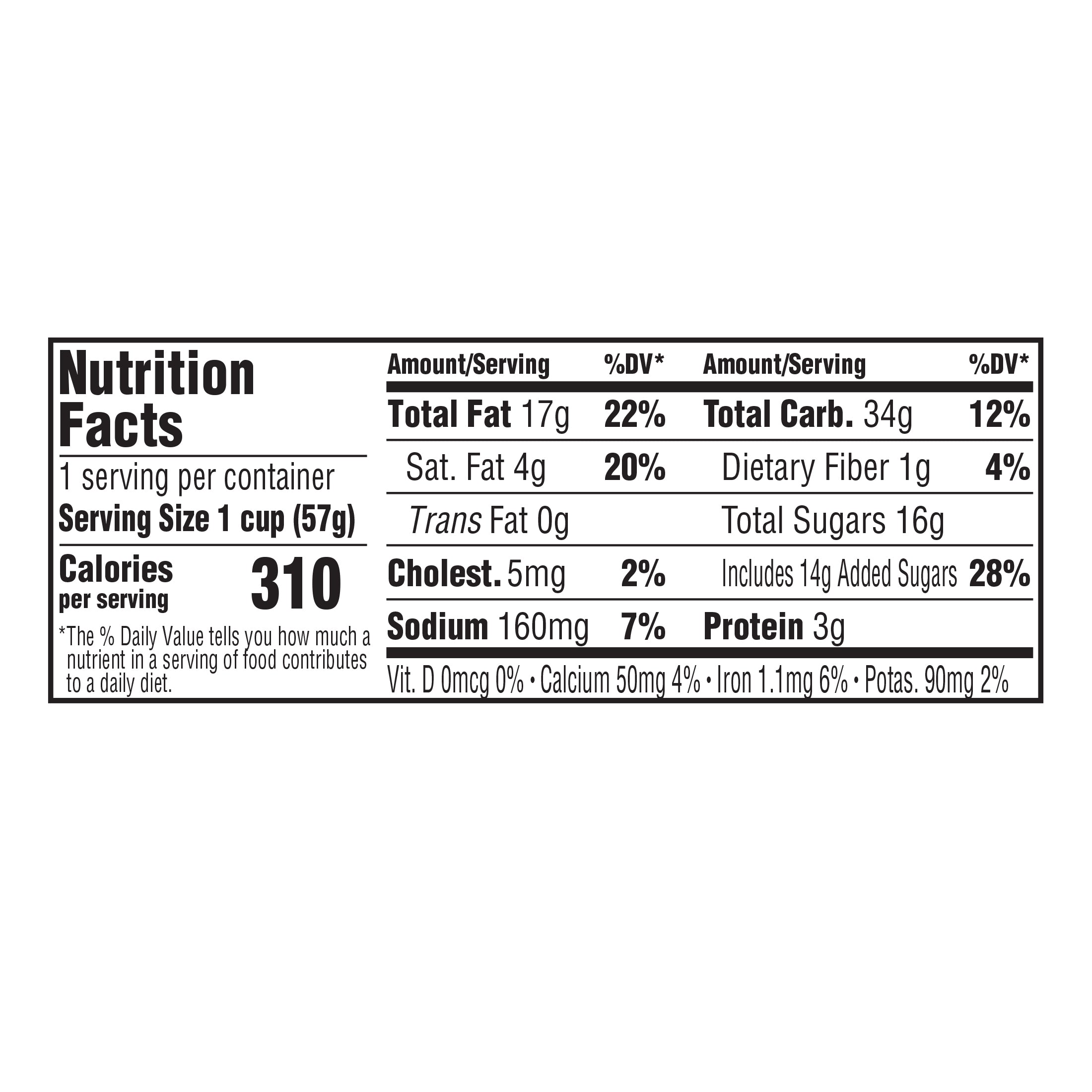 Meiji Yan Yan Vanilla 2oz Cup nutritional facts