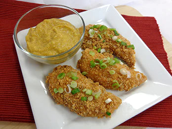Spicy Apple Chicken Strips With Mustard-Apple Dipping Sauce