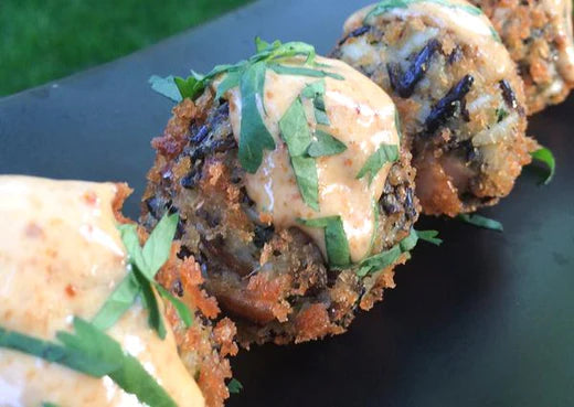 Spicy Pork And Apple Fritters With Chipotle Mayonnaise