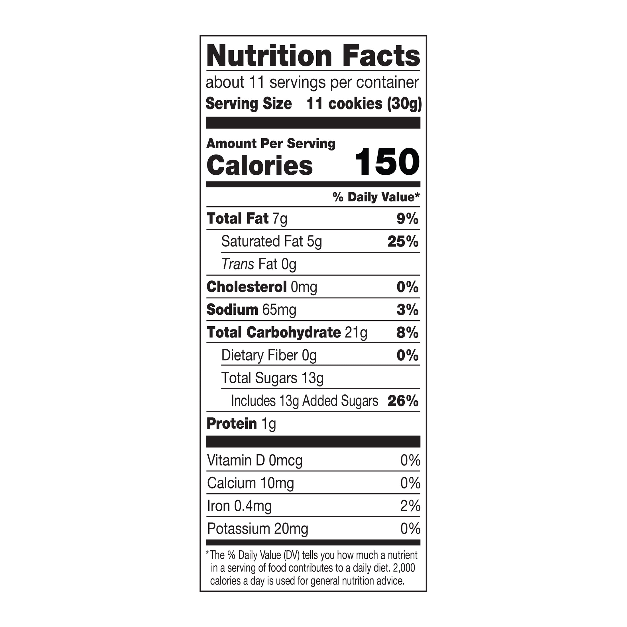 Stauffer's White Fudge Shortbread Cookies 12oz Bag nutritional facts