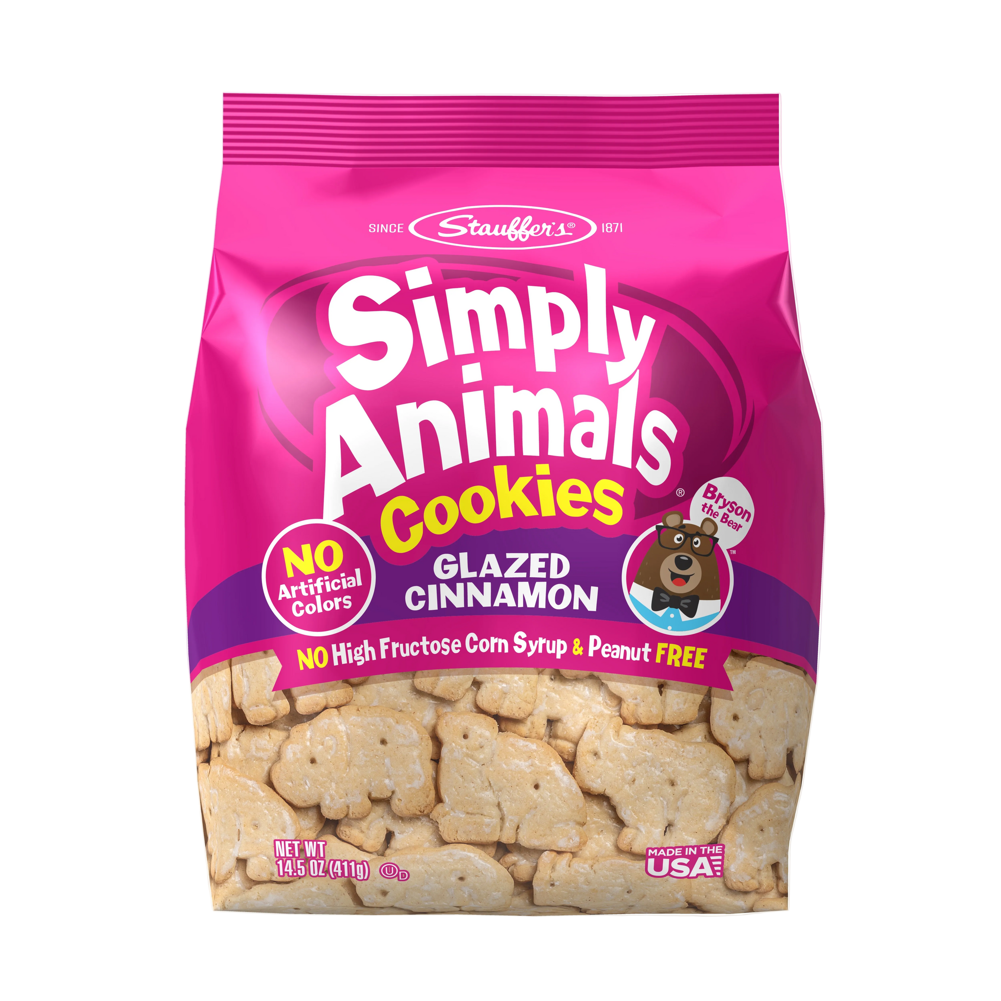 ❦ Hukumari ❦ ❁3本シナモンシュガープレッツェルクッキー Stauffer's® Simply Animals® Glazed Cinnamon, 14.5oz Bag – Meiji