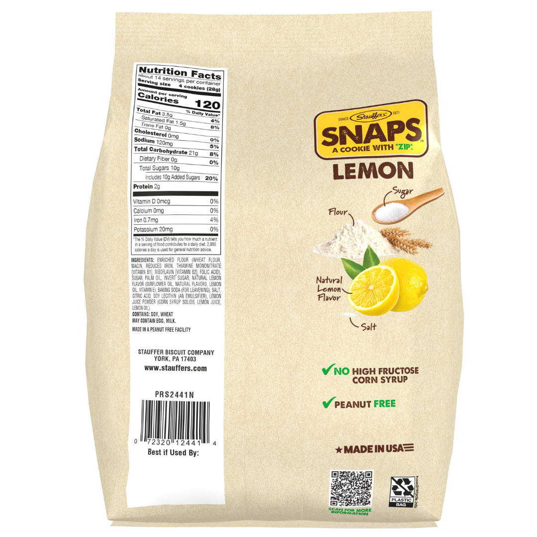 Stauffer's SNAPS Lemon 14oz Bag – Meiji America