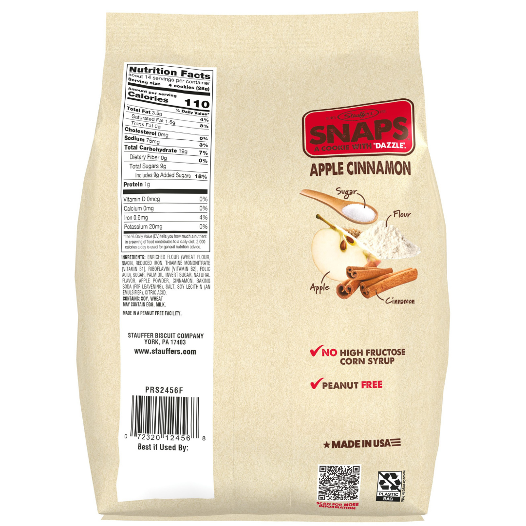 Stauffer's SNAPS Apple Cinnamon, 14oz Bag – Meiji America